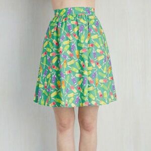 RETROLICIOUS Ice Pop Culture Vintage-Style Novelty Pockets Skirt, NWT, Large